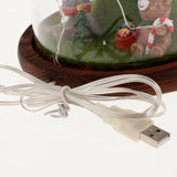 Maxbell Christmas USB Light Micro Landscape Glass Cover Dome Table Decor Ornaments C