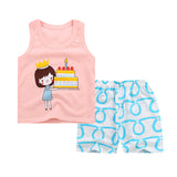 Maxbell Kids Baby Summer Suit Casual Sleeveless T-shirt Tops and Shorts Cake 75