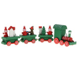 Maxbell Wooden Christmas Retro Steam Train Set Kids Toy Xmas Gift Home Decor Green