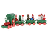 Maxbell Wooden Christmas Retro Steam Train Set Kids Toy Xmas Gift Home Decor Green