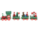 Maxbell Wooden Christmas Retro Steam Train Set Kids Toy Xmas Gift Home Decor Green