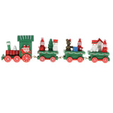 Maxbell Wooden Christmas Retro Steam Train Set Kids Toy Xmas Gift Home Decor Green