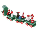 Maxbell Wooden Christmas Retro Steam Train Set Kids Toy Xmas Gift Home Decor Green