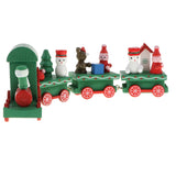 Maxbell Wooden Christmas Retro Steam Train Set Kids Toy Xmas Gift Home Decor Green