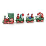 Maxbell Wooden Christmas Retro Steam Train Set Kids Toy Xmas Gift Home Decor Green