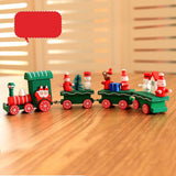 Maxbell Wooden Christmas Retro Steam Train Set Kids Toy Xmas Gift Home Decor Green