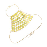 Maxbell Sexy Multilayered Sequin Bikini Body Chain Necklace Bra Jewelry Golden