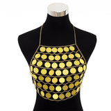 Maxbell Sexy Multilayered Sequin Bikini Body Chain Necklace Bra Jewelry Golden