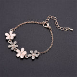 Maxbell Personality Women Girls Flower Opal Charm Bracelet Bangle Fashion Jewelry