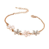 Maxbell Personality Women Girls Flower Opal Charm Bracelet Bangle Fashion Jewelry