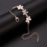 Maxbell Personality Women Girls Flower Opal Charm Bracelet Bangle Fashion Jewelry