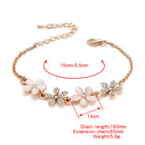 Maxbell Personality Women Girls Flower Opal Charm Bracelet Bangle Fashion Jewelry