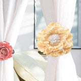 Maxbell Decorative Flower Curtain Tiebacks Voile Drape Tiebacks Monthly Rose-Yellow