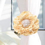 Maxbell Decorative Flower Curtain Tiebacks Voile Drape Tiebacks Monthly Rose-Yellow