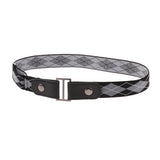 Maxbell No Buckle Stretch Belt Unisex Elastic Waist Strap for Jeans Pant Black Plaid