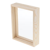 Creative double-sided glass specimen transparent wooden frame 13.7 x 18.8cm