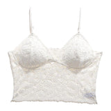 Maxbell Tank Tops Floral Lace Bralette Bustier Crop Top Bra Shirt Vest White