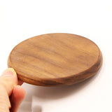 Maxbell Wooden Drink Coasters Wood Cup Mat Pad Round Glass Cushion Placemat Walnut