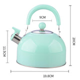 Maxbell 2.5L Stainless Steel Whistling Tea Kettle Coffee Kitchen Induction Green