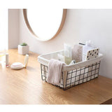 Maxbell iron basket bathroom box kitchen storage basket Coffee with interfacing