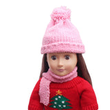 Maxbell Pink Cute Scarf Hat Cap Suit Winter Outfit for 18'' Doll Accs