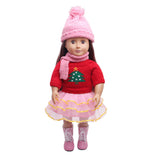 Maxbell Pink Cute Scarf Hat Cap Suit Winter Outfit for 18'' Doll Accs