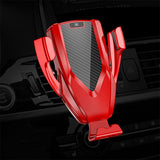 Maxbell Car Wireless Charger Automatic Clamping Phone Holder Sensor Mount Wine Red