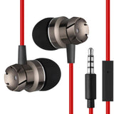 Maxbell 3.5mm SuperBass Music In-ear Stereo Headphones Headset With Mic Red