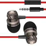 Maxbell 3.5mm SuperBass Music In-ear Stereo Headphones Headset With Mic Red