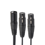 Maxbell 3-Pin XLR Male to Dual 2 Male Female Y Splitter Mic DJ Cable Adaptor 16 AWG