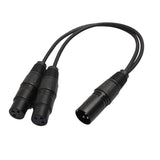 Maxbell 3-Pin XLR Male to Dual 2 Male Female Y Splitter Mic DJ Cable Adaptor 16 AWG