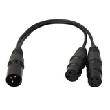 Maxbell 3-Pin XLR Male to Dual 2 Male Female Y Splitter Mic DJ Cable Adaptor 16 AWG