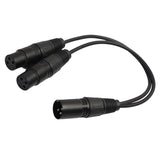 Maxbell 3-Pin XLR Male to Dual 2 Male Female Y Splitter Mic DJ Cable Adaptor 16 AWG