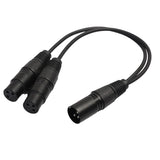 Maxbell 3-Pin XLR Male to Dual 2 Male Female Y Splitter Mic DJ Cable Adaptor 16 AWG