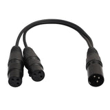 Maxbell 3-Pin XLR Male to Dual 2 Male Female Y Splitter Mic DJ Cable Adaptor 16 AWG