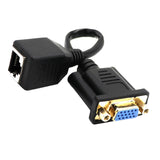 Maxbell VGA Female to RJ45 Female 15-pin PVC LAN Network Cable Network Adapter