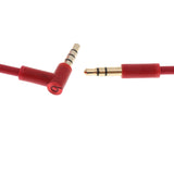 Maxbell 3.5mm Male to Right Angle Male Headphone Stereo Audio Aux Cable Red