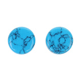 Maxbell 1Pair Round Ear Plug Ear Gauge Expander Flesh Tunnel Stretcher Body Jewelry 10mm Blue Turquoise