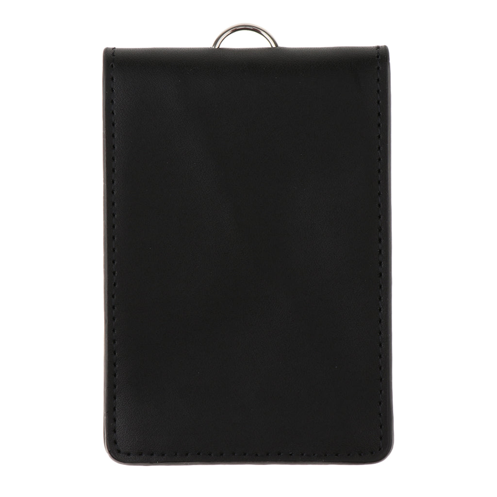 Maxbell  PU Leather Double Cards Vertical Style ID Business Badge Holders Black