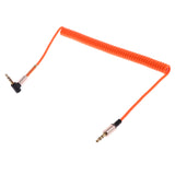 Maxbell 3.5mm Auxiliary Audio Male to Male Cable 90 Degree Right Angle Line Orange