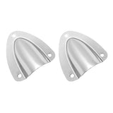 Maxbell 2 Sets Grade Stainless Steel Midget Clam Shell Wire Cable Vent Cover Silver