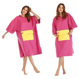 Maxbell Surf Changing Robe Beach Poncho Microfiber Bathrobe Bath Towel Teenager Pink