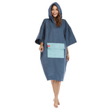 Maxbell Surf Changing Robe Beach Poncho Microfiber Bathrobe Bath Towel Adult Blue