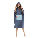 Maxbell Surf Changing Robe Beach Poncho Microfiber Bathrobe Bath Towel Adult Blue