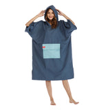 Maxbell Surf Changing Robe Beach Poncho Microfiber Bathrobe Bath Towel Adult Blue