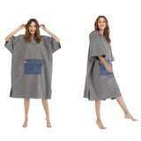 Maxbell Surf Changing Robe Beach Poncho Microfiber Bathrobe Bath Towel Adult Gray