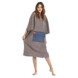 Maxbell Surf Changing Robe Beach Poncho Microfiber Bathrobe Bath Towel Adult Gray