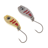 Maxbell 2Pcs Metal Spoons Fishing Lures Hard Sequins Baits with Single Hook 2.5g