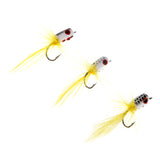 Maxbell 3pcs Topwater Popper Flies Fly Hook Trout Bass Bug Popper Fly Fishing Flies