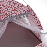 Maxbell Pet Cat Teepee House Summer Comfort Tent Cave Bed Kennel Non-slip M Leopard Print Pink